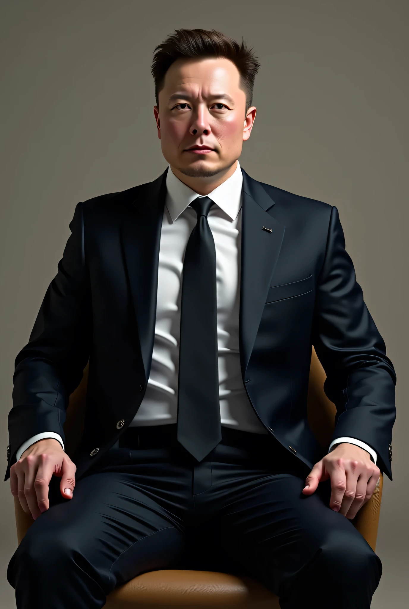 Elon musk, sentado em um trono, como se fosse um rei