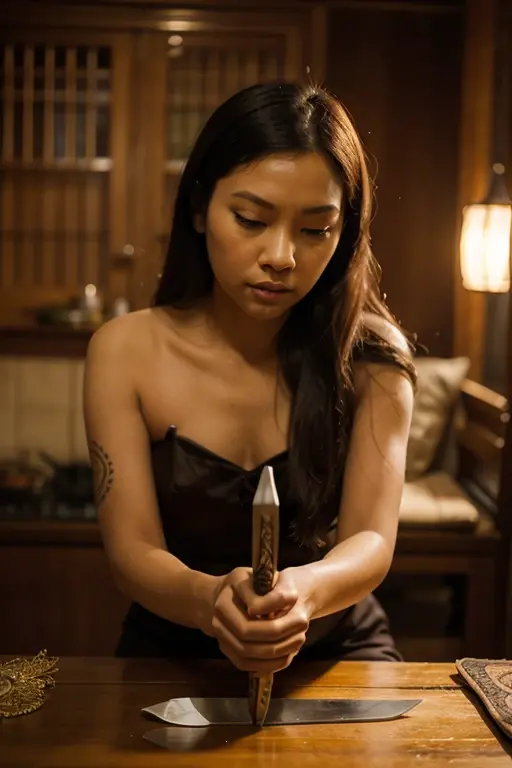 woman holding katana while crying realistically,8K