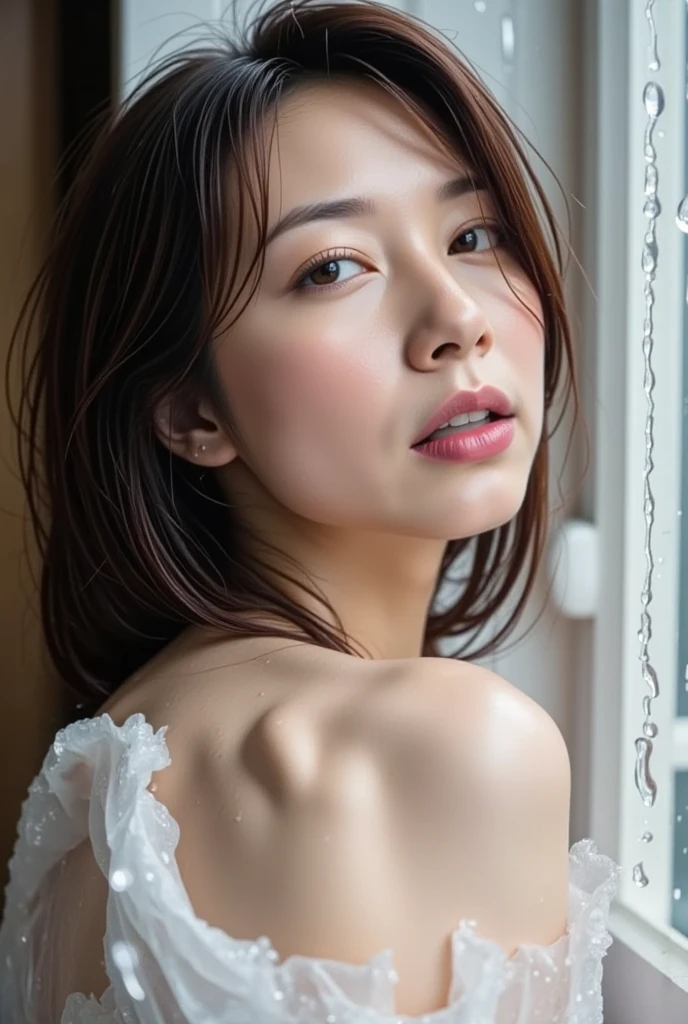 (best quality), (very aesthetic), (ultra-detailed), (best illustration),a mature female,Perfect Face,MKMami,(full_body),naked body,skinny,MILF,Taking a bath,big tit,huge nipple,black hair,NSFW,,hair tied back