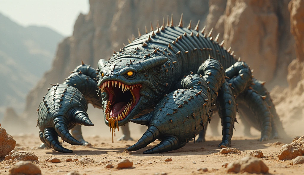 Mix scorpion and black mamba and create big scarry species (realistic photo)