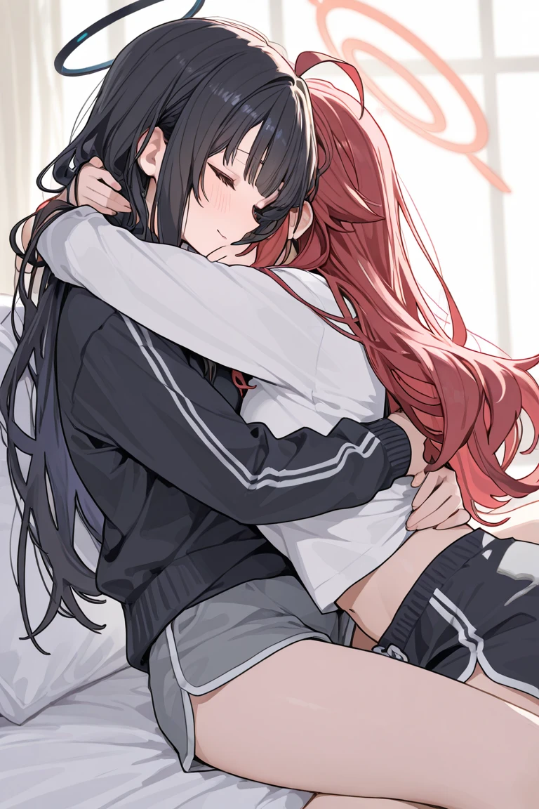 The girl is being given an aphrodisiac by a woman in a white coat、Mouth transfer、A woman is holding a bottle、Lesbian(Fuck a woman)Hollow eyes、Drunk Eyes、girl wearing a white hoodie、Liquid spilling from the mouth、Mouth open、Red cheeks、Skirt falling off、Medium Long Hair、One-point coloring、Light blue and white、Checkered Skirt、Alley、Empty bottles are lying around