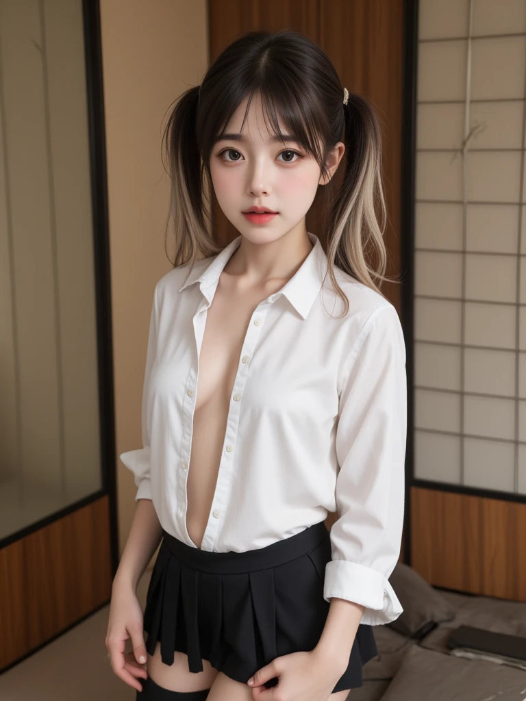 ((Highest quality)), ((masterpiece)), (detailed),((in the school)),One girl, ((nude)),15 years old, panty shot,((flat chest:1.4)), (stare at viewer with stern eyes:1.5),(bitting own lip:1.1),(angry:0.9),nose blush,(shamefull:1.2), surprised, Beautiful Korean Women, Beautiful young Korean woman, Young and adorable Korean face, Gorgeous Young Korean Woman, Korean Girls, Girl cute beautiful face, Portraits of Korean female idols, Young and pretty Asian face, Cute natural anime face,Asian pretty face,((glistening eyes)),((glistening eyes )),((large eyes)),(( pretty eyes)) ,(detailed),Perfect Face,((One girl)), ((clear eyes)),((show nipples)),((beautiful skin)), don't wear anything,((A bow tie)),((Sailor suit))