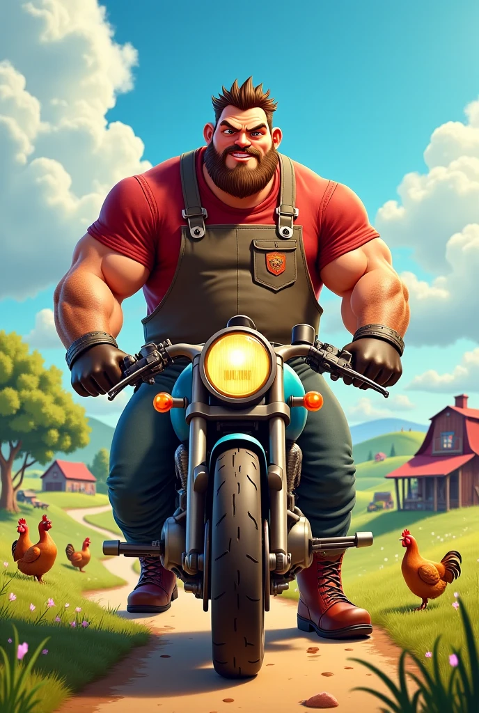 He Is Standing Next to the Motorcycle, Just plump, chubby, extremely thick thighs, large belly, fat, long beard, huge long beard, full body tattoos full body photography full body image, They don't wear clothes, firing , naturists, just unbuttoned black leather biker jacket, Welcome to the world of Harley Bikers, where the culture of choppers and easy riders come together in a brotherhood of men who find their passion for motorcycles a form of freedom and personal expression
