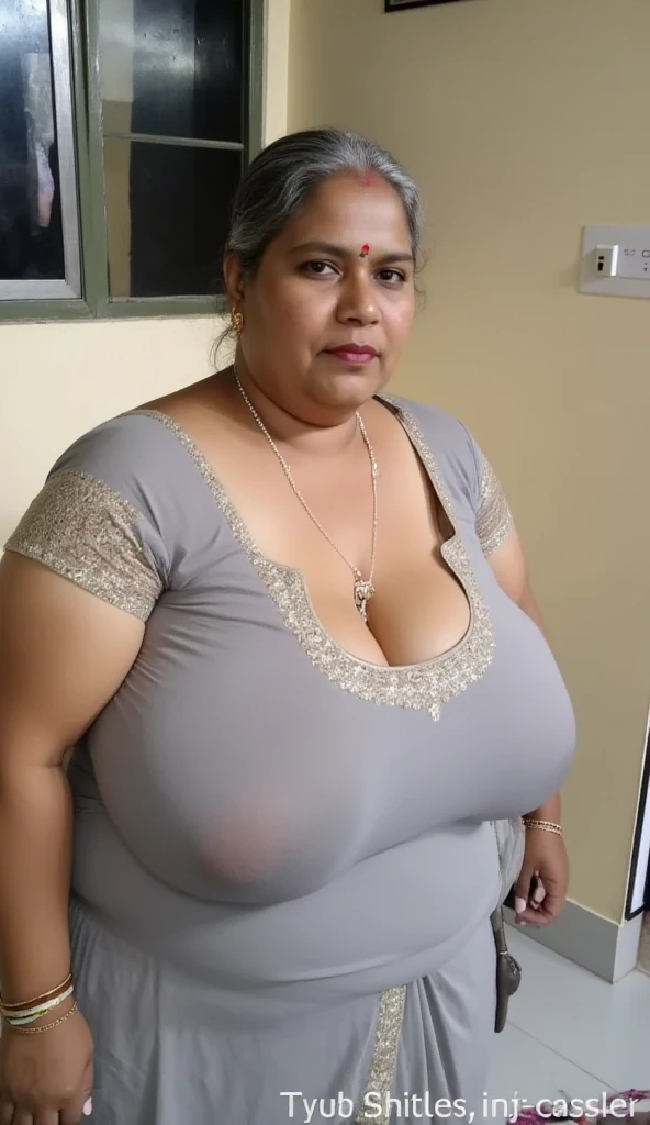 hone photo of an medium size 18 year old Indian girl in the office, chubby, deep cleavage, uploaded on snapchat