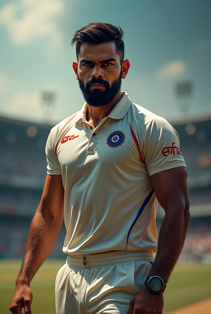 A poor Indian Virat Kohli is making, a big Real Photo Virat Kohli was batting out of and mix chill people are watching