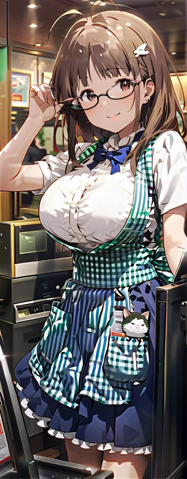 (​masterpiece、top-quality、hight resolution、Unity 8k、extremely details CG:1,Best Picture), hayakawa tazuna, low ponytail, green headwear, pantyhose, "A porn star standing outside, pointing towards a motel with a playful yet suggestive expression. She is dressed in casual yet revealing attire, emphasizing her confident and flirtatious demeanor. The background features the motel's neon sign, and the scene is set during the evening, with the star's posture and gesture inviting the viewer's attention towards the motel."