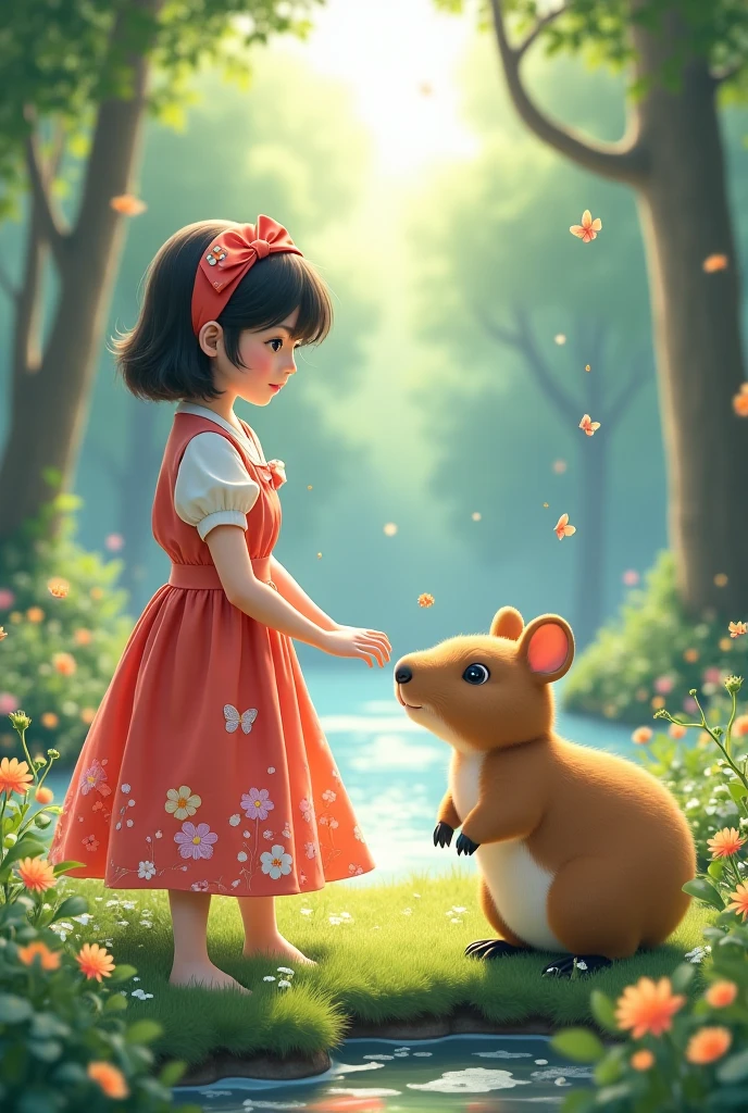 Ghibli colors,Cartoon heals,Various small animals and healing items suitable for little girls,(Sunshine 1.3)Ultra-detailed graphics,Smooth skin,Level lighting effects,Extreme Light and Shadow,Ultimate light tracking,Warm Lights,You are peaceful