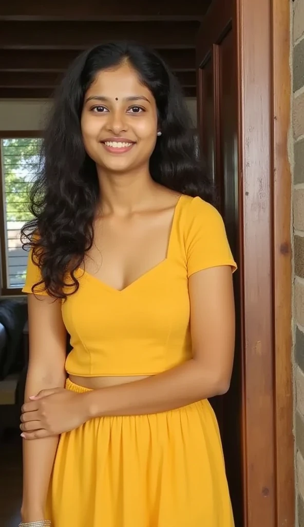 ((best quality)), ((masterpiece)), (detailed), ((perfect face, perfect teeth)), closeup headshot of a beautiful hot punjabi pakistani girl standing in a mall, subtle smile, fair complexion, yellow top, crop top, spaghetti top, medium breasts, (detailed background, realistic background), ((realistic skin)), (skin pores), ((detailed face)), (real hair), ((perfect dark brown eyes)), (detailed pupil), 4k, (((very high resolution))), detailed skin texture, canon eos 5d mark iv, (perfect anatomy)
