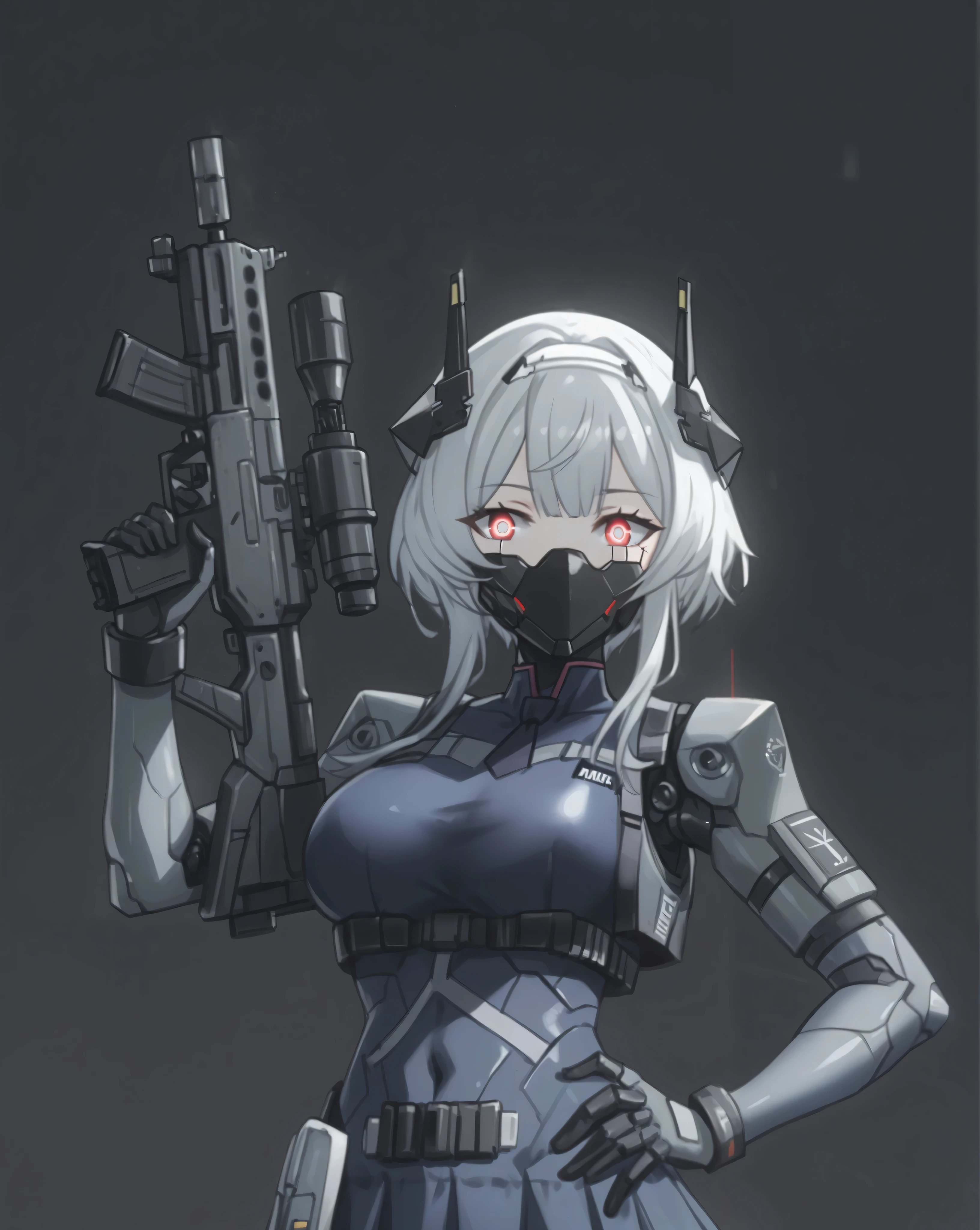 Woman with gun in futuristic outfit, m4 sopmod ii girls frontline, mechanized female warrior, wearing tactical armor, from girls frontline, girls frontline style, details. girls frontline, clear eyes concept art, cyberpunk anime girl mecha, armed, schoolgirl anime character, detailed anime character art, girl in mecha cyber armor, female mecha