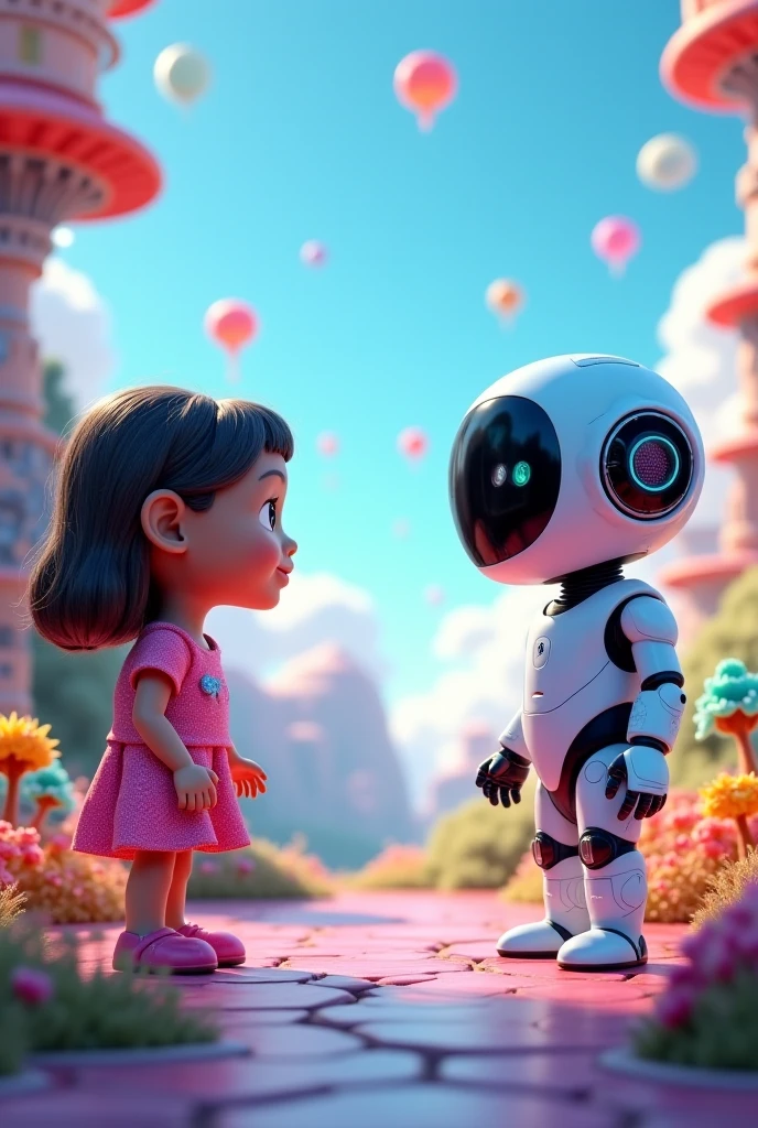 An image of Alexa and Siri talking to a girl 