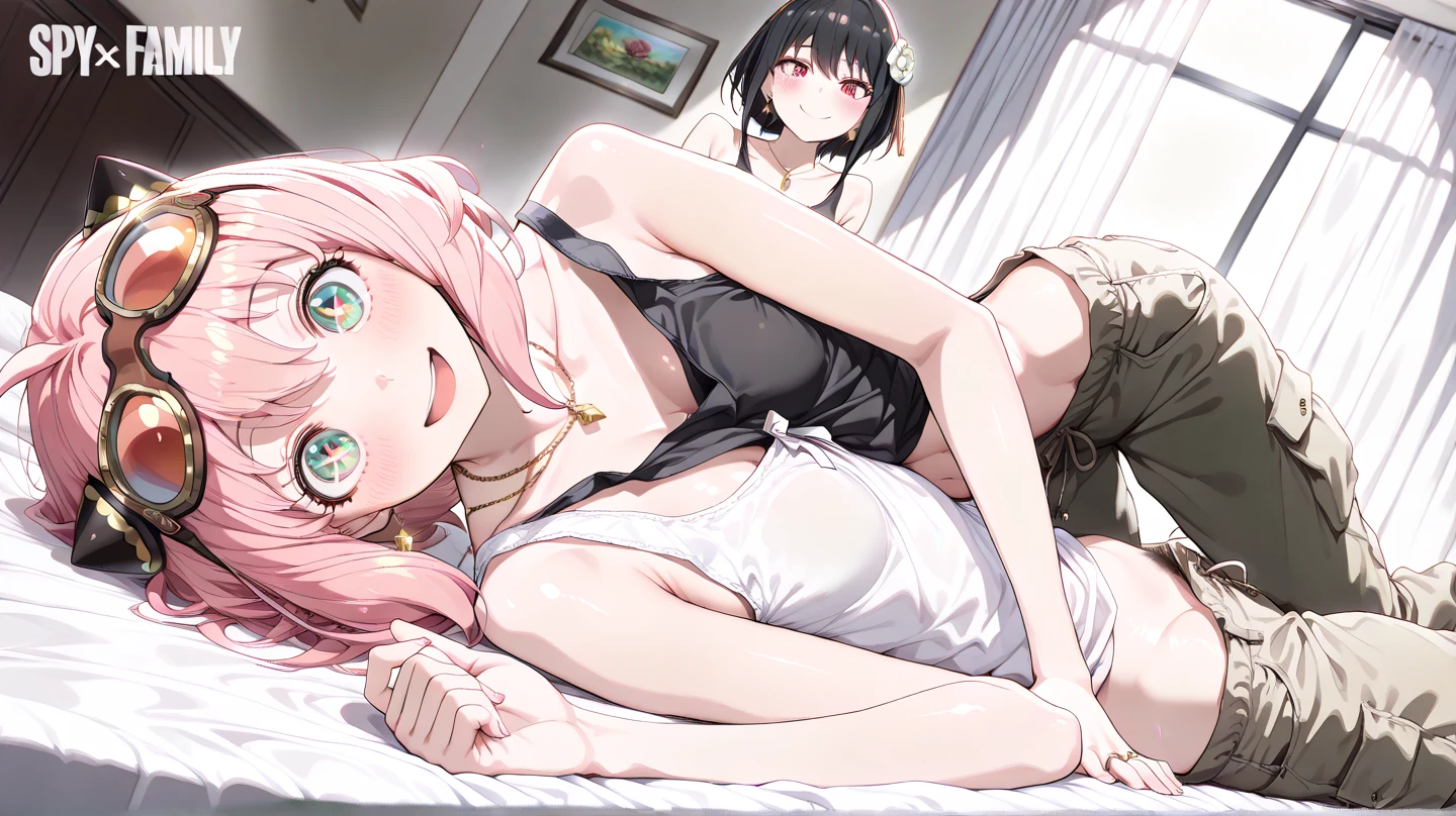 NSFW,((1man with 1woman,Having sex)),vaginal,SEX,stick out buttocks,Grabbing the buttocks,Lying down,all-fours,Green hair,bared  chest,Pink Lolita Clothes,Cat ears,Pink eyes，Striped socks,garter strap,Light blue Lolita,Top image quality,Best Quality