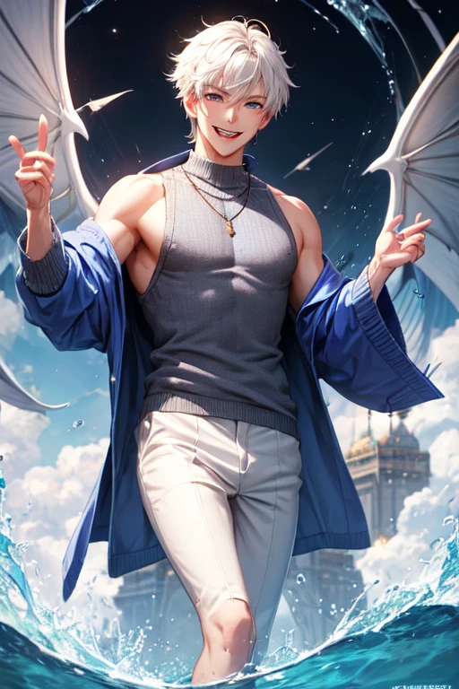 1 man, (male model) hot skin, masterpiece, best quality, most handsome man in the world, by Shen Quan, perfect body, beautiful male model, an attractive man 18-24 years old aesthetic, blossoms in spring, green fields, spring, plains, trees, flowers, blue sky, rough and handsome young man in white transparent robe, white transparent fabric, shirtless jacket shoulders, exposed chest muscles, exposed thighposed transparent white briefs)), (male focus), (smooth body)), smile, super cute, dynamic pose, cool and seductive, dramatic lighting, full body shot, full body shoot, young face, full body, body hairless, skinny tall, fit body, dominant, white or white skin, young face, firm body, hd, natural flesh tone, soft light, highly detailed, looking at the audience, photography, detailed skin, real person, realistic, photorealistic realistic, crazy detail, facial detail, hype maximization, hype surrealism, film, telephoto, lighting complex detail , Highly detailed, Highly detailed, Digital painting, artstation, concept art, smooth, sharp focus, illustration, Unreal Engine 5, 8K, art by Ross Tran and Greg Rutkowski and Alphonse Mucha, UHD, 8k, Show men only .8k Ultra HD, DSLR, dim lighting, high quality, film grain, Fujifilm XT3, male fan, 2-person, two-person model.