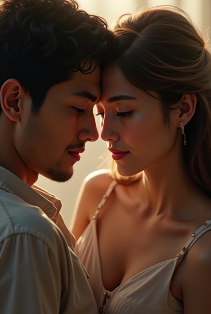 Indonesian Girl, 25 years old, are kissing. 40 year old husband&#39;s nipples