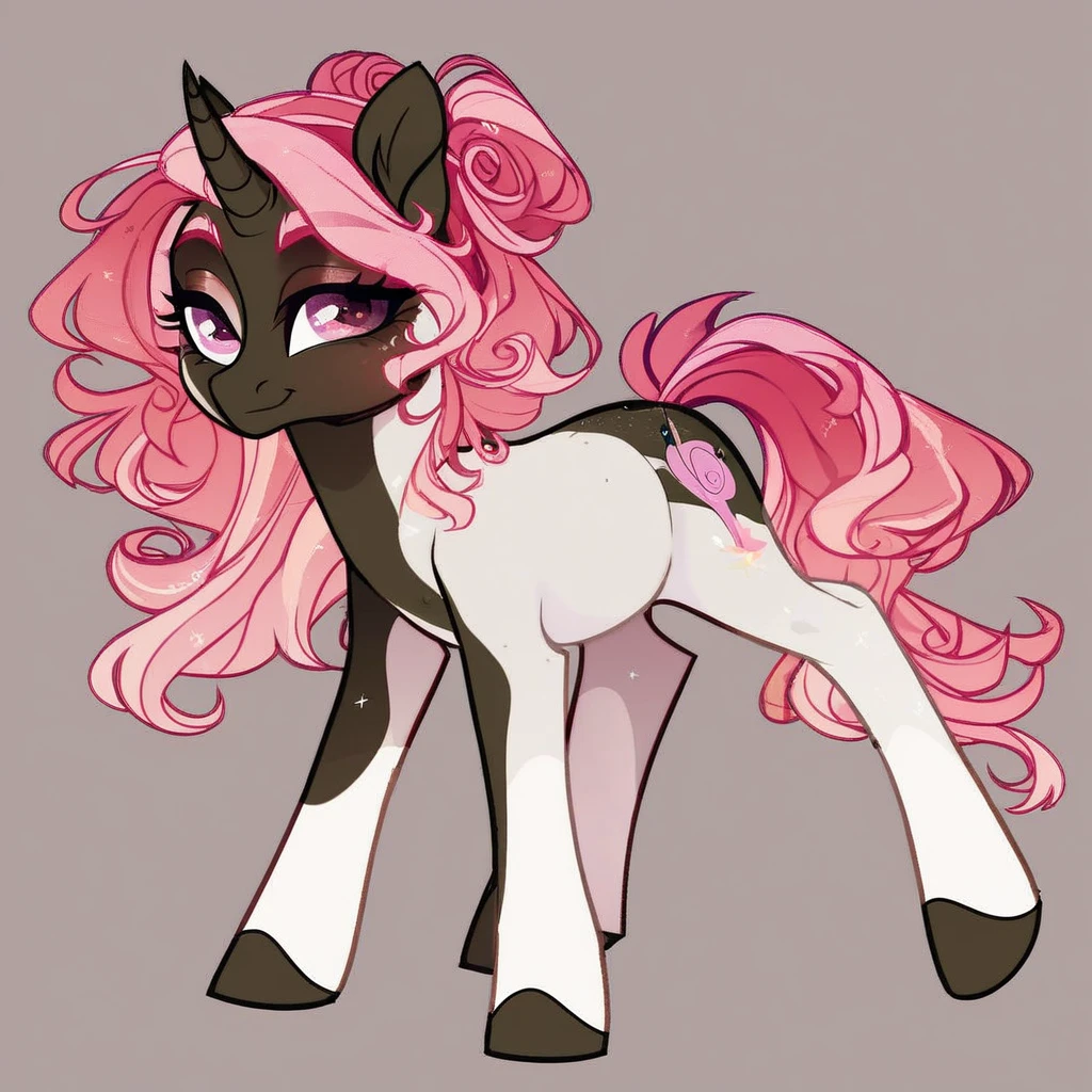 ,stkyswt, zPDXL, score_9, score_8_up, score_7_up, source_anime, BREAK sketch, flat color, 1girl, solo, black eyes, vivziepop, feral, horse, male horse, helluva boss, full body, lineart,  dick out, balls out, big dick, big balls, equine dick
