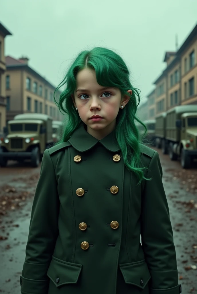 Ultra realistic photo,portrait of 13 years old halfling barmaid with green dyed hair holding a dirty dishes, angry expression, sharp focus, intrincate, highly detailed, fantasy, dungeons and dragons,