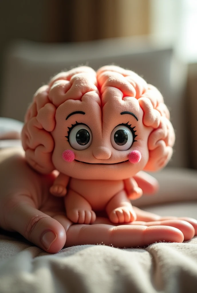 A cute brain smiling