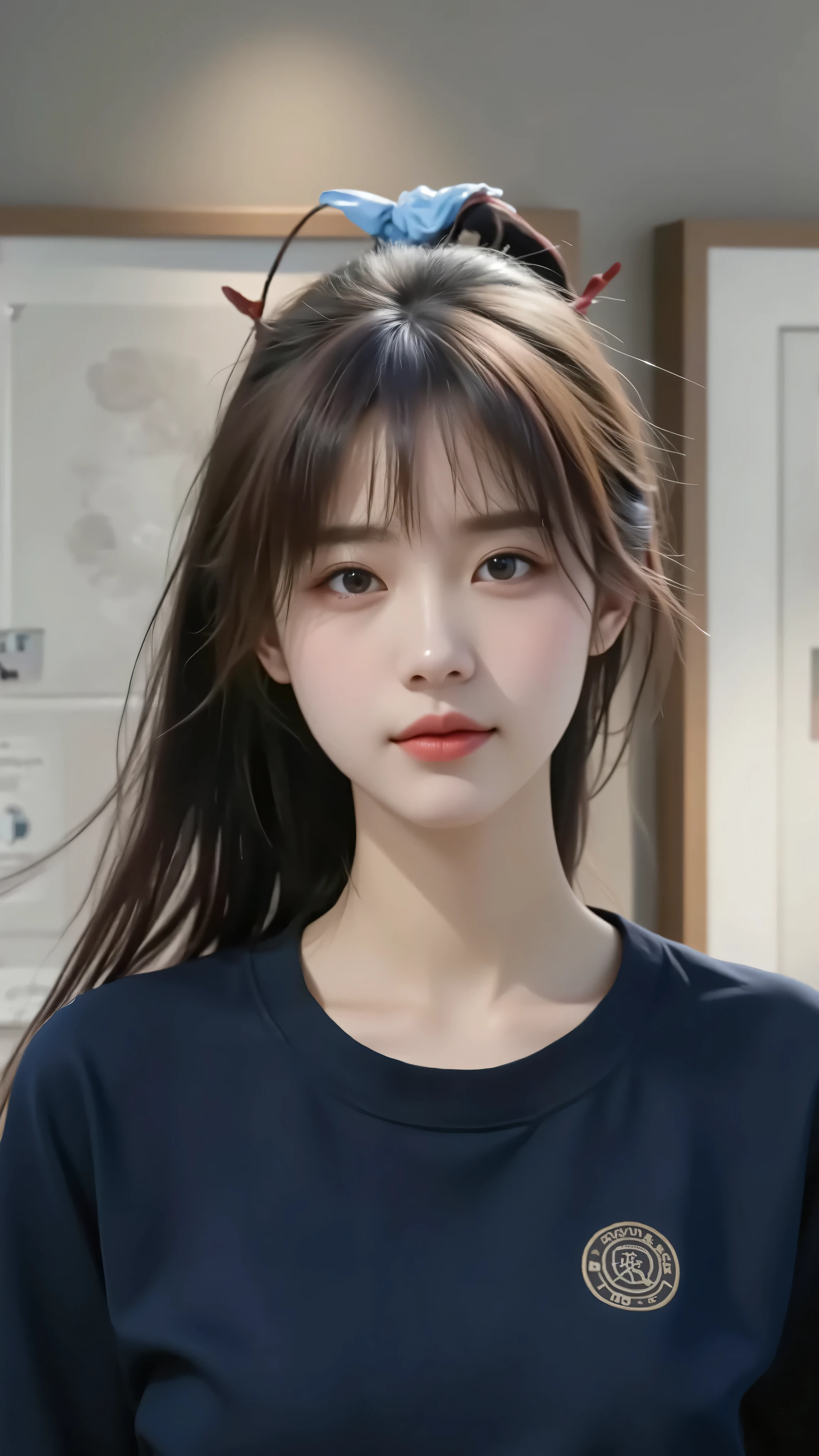 Yoshihide , Maroon Bangs Hairstyle, Wear a large maroon t-shirt, with comfy jeans or skirt, Mid-range , On the Street, detailed portrait , realistic, Professional Photography, Studio Lighting, clear focus, Physically based rendering, super detailed, 8,000, HDR, bright colors , Warm colors.