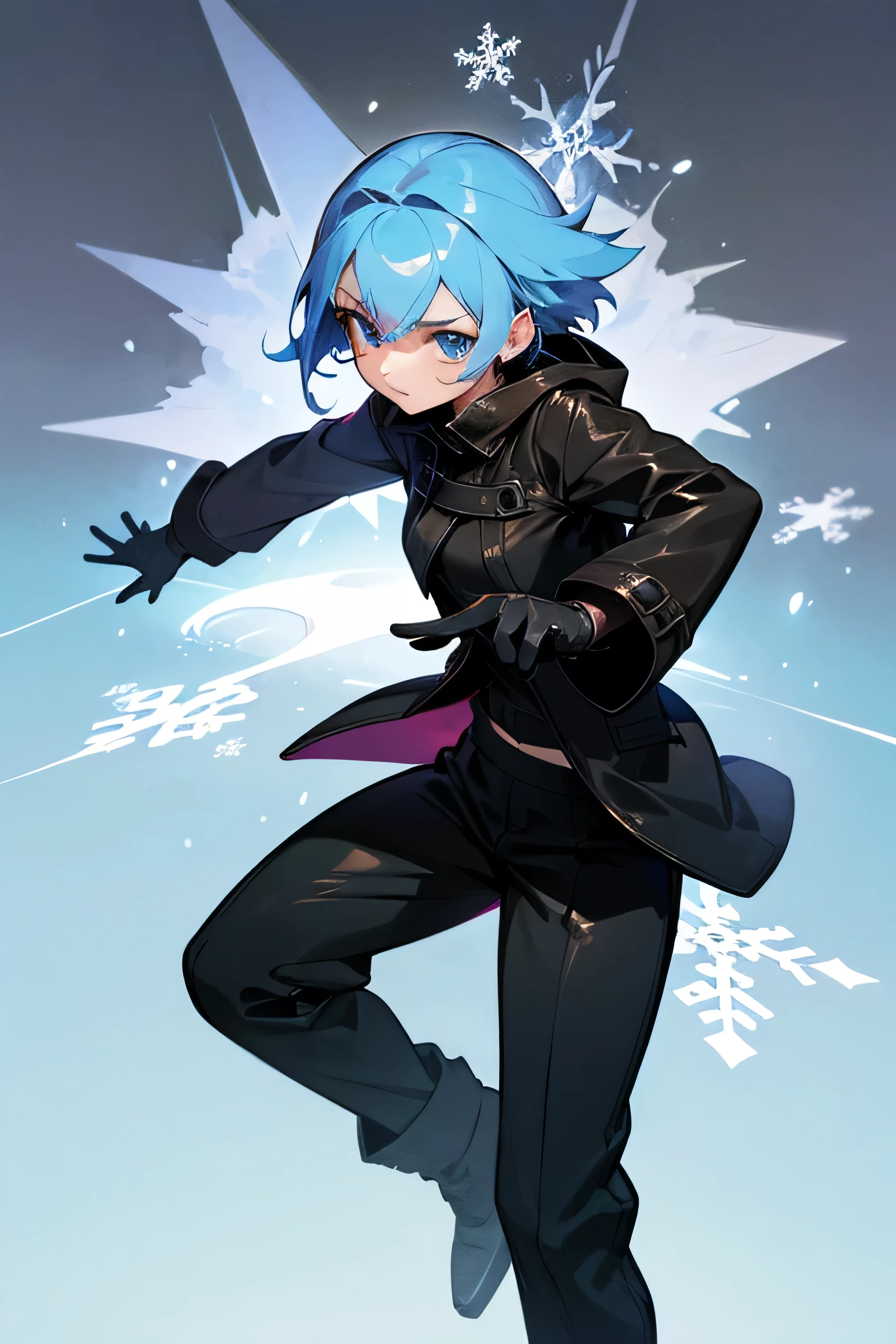 beste-Qualit, super detailed illustration, the perfect body,(1 teenage boy:1.2), (Bull ears and tail:1.2), Long horns, Short Hair Hair, dnd, biker clothing, Blue hair