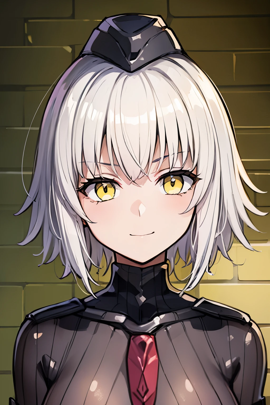 masterpiece, highest quality, (highest quality), (best illustrations), (high resolution),8k,face close up,on the bed, {{{masterpiece}}}, {{{best quality}}}, {{Super detailed}}, {{very delicate and beautiful}},smile,black DOLLSUIT,DOLLSUIT,{{{best quality}}}, {{Super detailed}}, masterpiece, highest quality, (highest quality), (best illustrations), 8k,{{{masterpiece}}}, {{{best quality}}}, {{Super detailed}}, {{{best quality}}}, {{Super detailed}}, face close up, jalter, white hair, short hair, (yellow eyes:1.5), ahoge,
