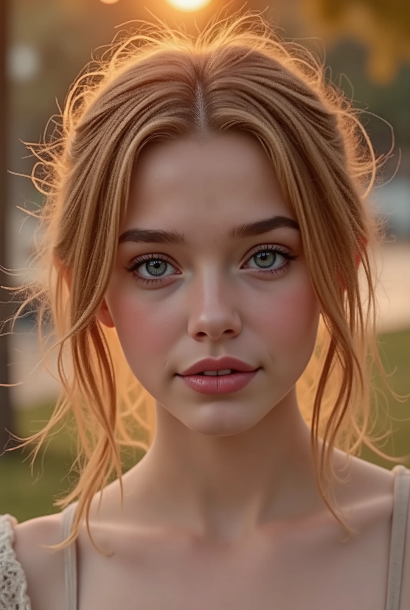 🌟 :
"high resolution, photorealistic, with natural lighting and soft transitions. professional quality, like modern fashion photography."
🌌 :
"outdoor shots at various locations: 1) A sunny park with blooming trees in the background, 2) an urban street covered with graffiti walls, 3) a beach at sunset with soft waves in the background, 4) a mountain landscape with a foggy forest."
😈 :
"An 18-year-old girl with flawless skin and expressive facial features. different haircuts: 1) open, straight hair, 2) curly waves, 3) an elegant updo, 4) a half-open bun with loose Stretch. She wears minimal makeup, that accentuates her natural beauty."
🔥 :
"Different emotions and perspectives: 1) A smiling look directly at the camera, 2) a thoughtful look to the side, 3) a playful look up, 4) an intense look with lips slightly open. The pose is natural, with a slightly tilted head or a hand, that gently touches the hair."
💋 :
"A series of professional portraits of an 18-year-old girl, taken at various locations such as a park, an urban street, a beach and a mountain landscape. Each picture shows different emotions, hairstyles and viewing angles, mit natürlicher Beleuchtung und photorealisticer Qualität.