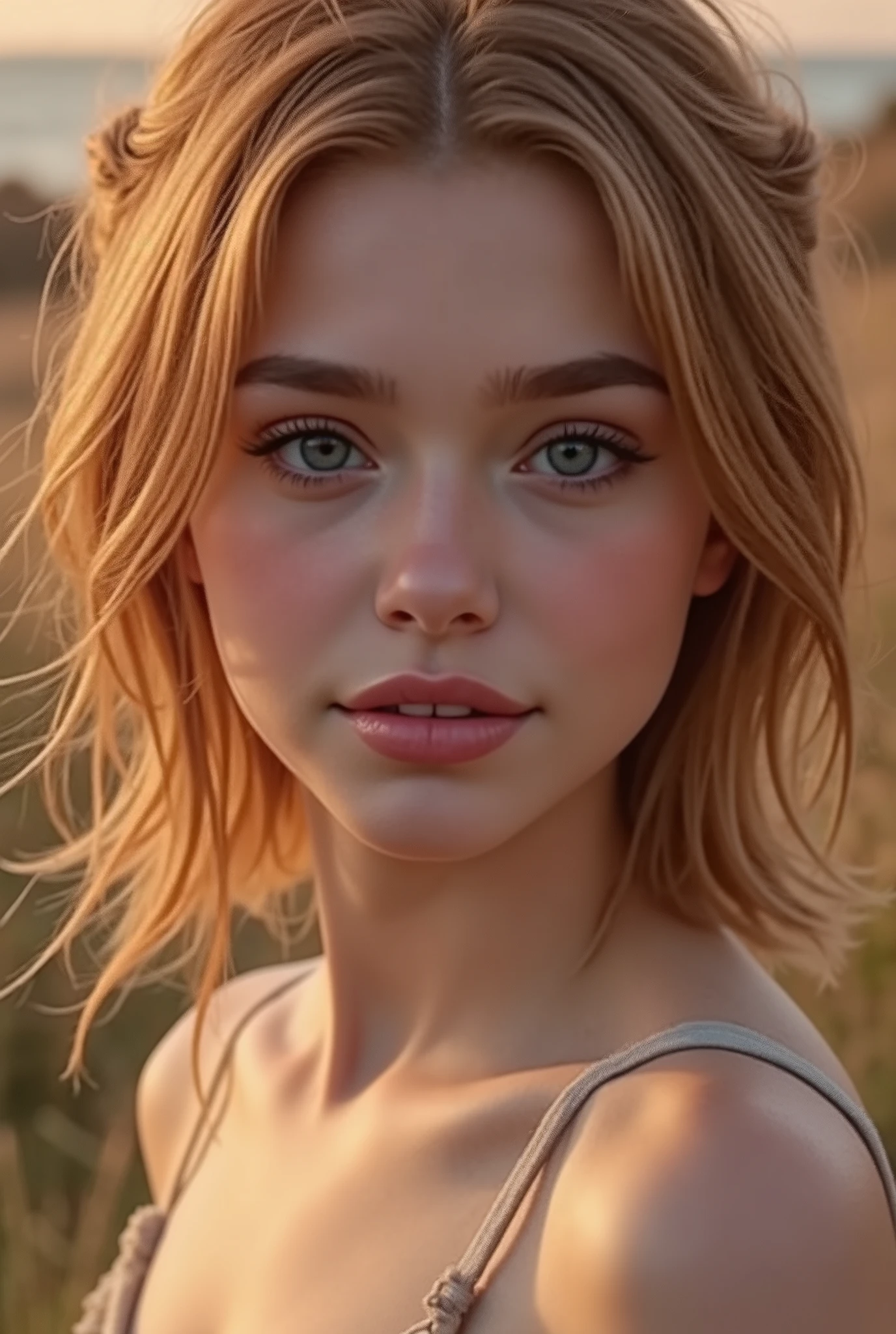 🌟 :
"high resolution, photorealistic, with natural lighting and soft transitions. professional quality, like modern fashion photography."
🌌 :
"outdoor shots at various locations: 1) A sunny park with blooming trees in the background, 2) an urban street covered with graffiti walls, 3) a beach at sunset with soft waves in the background, 4) a mountain landscape with a foggy forest."
😈 :
"An 18-year-old girl with flawless skin and expressive facial features. different haircuts: 1) open, straight hair, 2) curly waves, 3) an elegant updo, 4) a half-open bun with loose Stretch. She wears minimal makeup, that accentuates her natural beauty."
🔥 :
"Different emotions and perspectives: 1) A smiling look directly at the camera, 2) a thoughtful look to the side, 3) a playful look up, 4) an intense look with lips slightly open. The pose is natural, with a slightly tilted head or a hand, that gently touches the hair."
💋 :
"A series of professional portraits of an 18-year-old girl, taken at various locations such as a park, an urban street, a beach and a mountain landscape. Each picture shows different emotions, hairstyles and viewing angles, mit natürlicher Beleuchtung und photorealisticer Qualität.