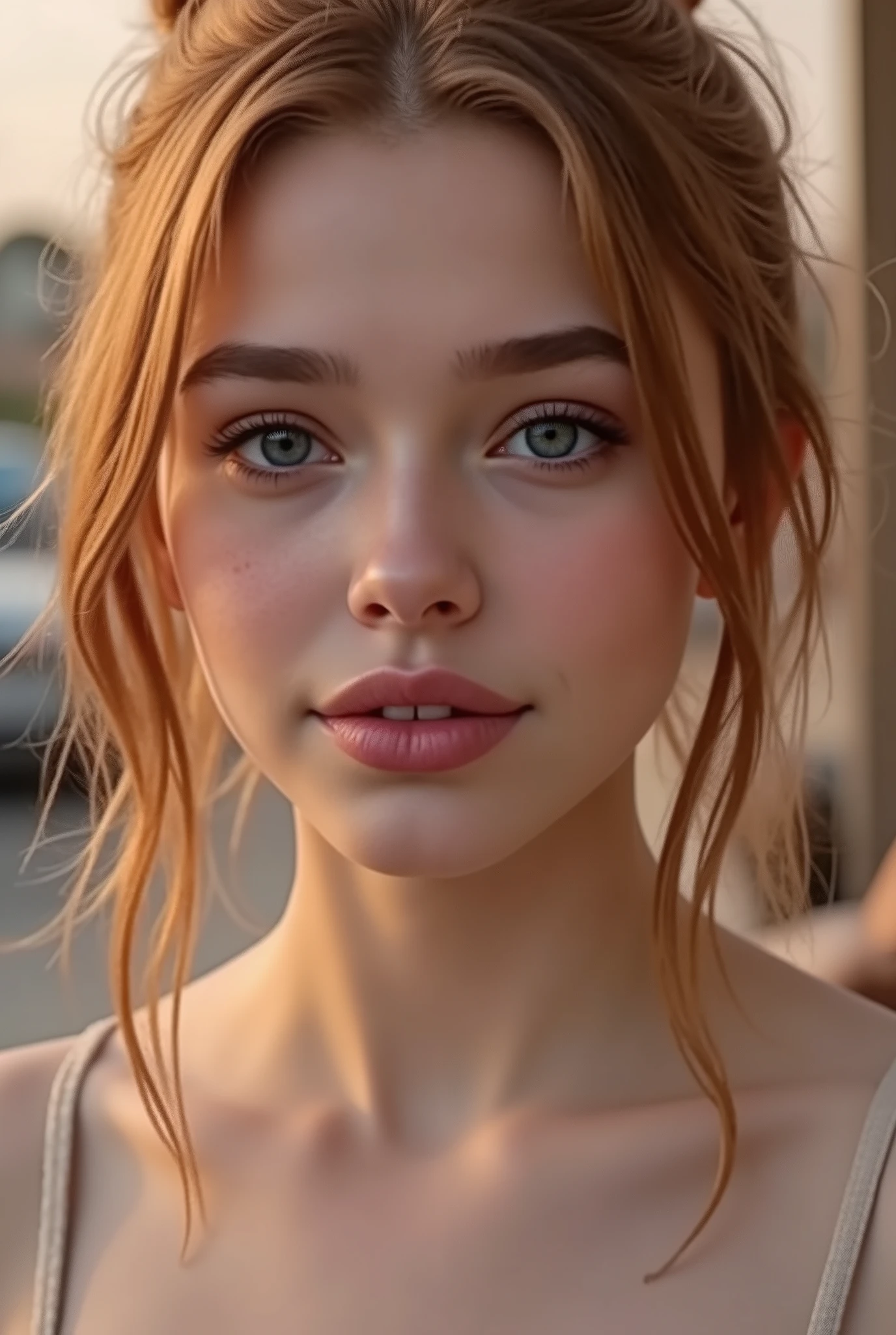 🌟 :
"high resolution, photorealistic, with natural lighting and soft transitions. professional quality, like modern fashion photography."
🌌 :
"outdoor shots at various locations: 1) A sunny park with blooming trees in the background, 2) an urban street covered with graffiti walls, 3) a beach at sunset with soft waves in the background, 4) a mountain landscape with a foggy forest."
😈 :
"An 18-year-old girl with flawless skin and expressive facial features. different haircuts: 1) open, straight hair, 2) curly waves, 3) an elegant updo, 4) a half-open bun with loose Stretch. She wears minimal makeup, that accentuates her natural beauty."
🔥 :
"Different emotions and perspectives: 1) A smiling look directly at the camera, 2) a thoughtful look to the side, 3) a playful look up, 4) an intense look with lips slightly open. The pose is natural, with a slightly tilted head or a hand, that gently touches the hair."
💋 :
"A series of professional portraits of an 18-year-old girl, taken at various locations such as a park, an urban street, a beach and a mountain landscape. Each picture shows different emotions, hairstyles and viewing angles, mit natürlicher Beleuchtung und photorealisticer Qualität.