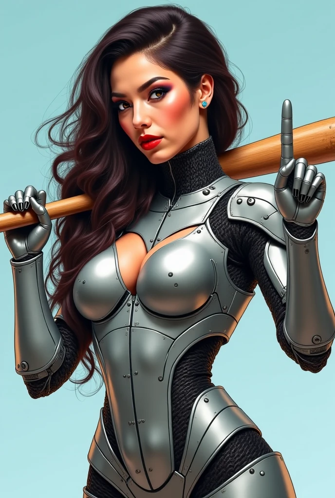 muscle woman Narrow eyes seduce sweat Fitness suit