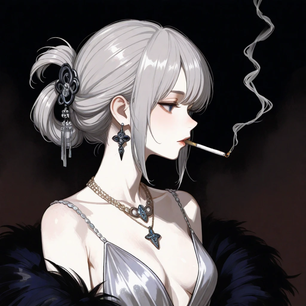 Drawing of a white-haired naked woman sitting on a rock., feature, feature from the witch, Clear and crisp RPG visuals, feature holding a cat, mother of witchs, beautiful character drawings, witch)), Video game character art, Portrait of Thancred, Amazing character art, Artwork in the style of gouache, Beautiful villain