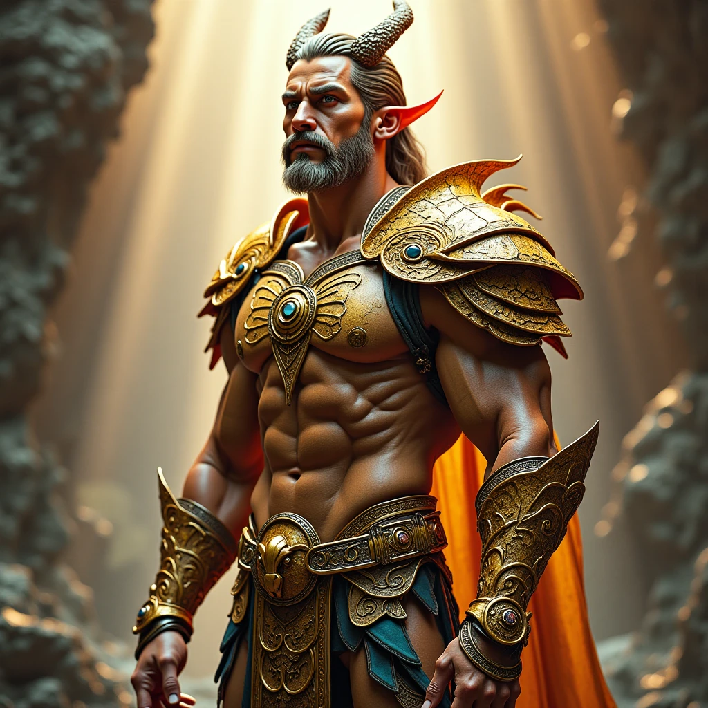 A man with golden horns 