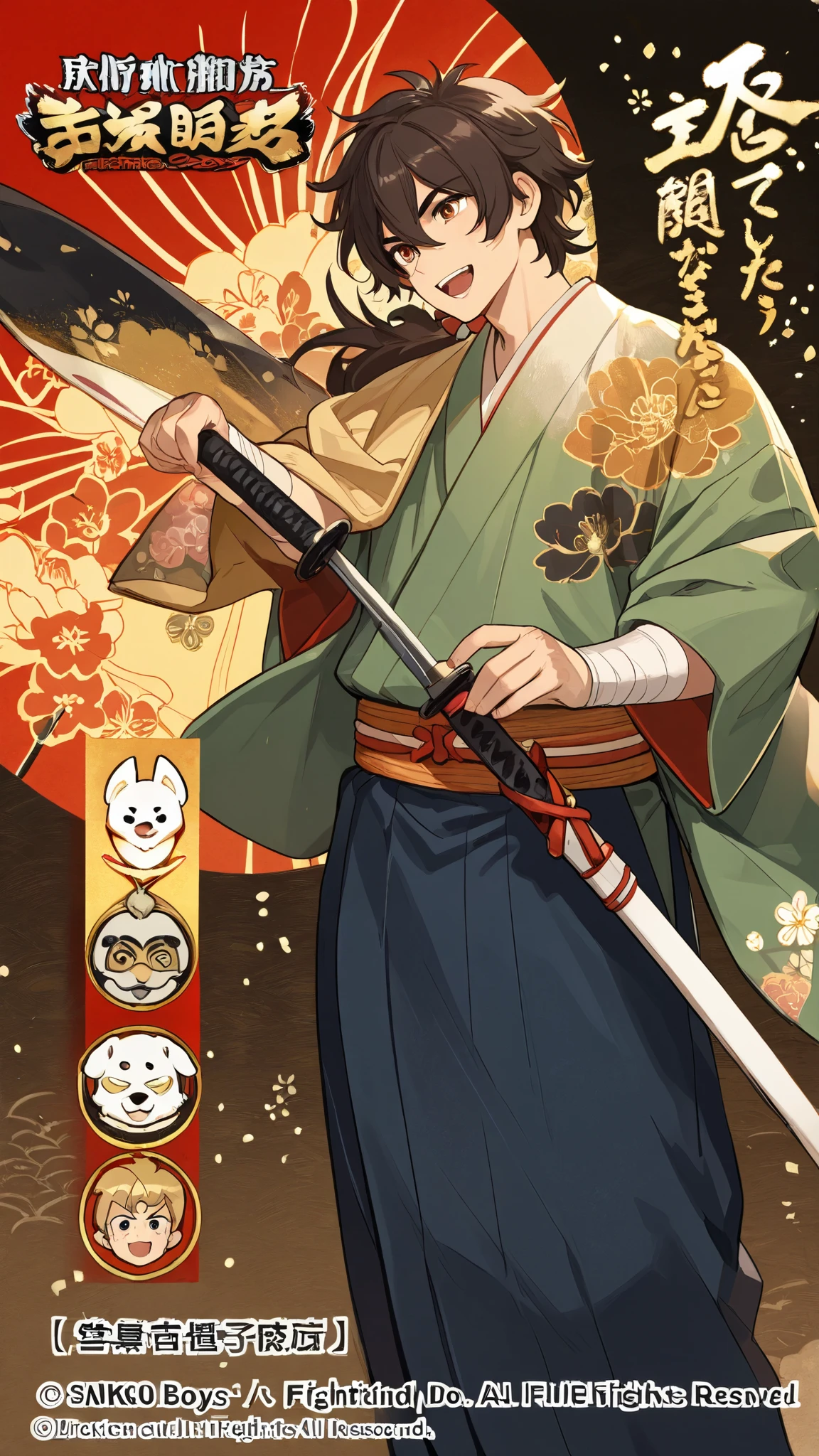 Kimono Sengoku boys fighting dogs