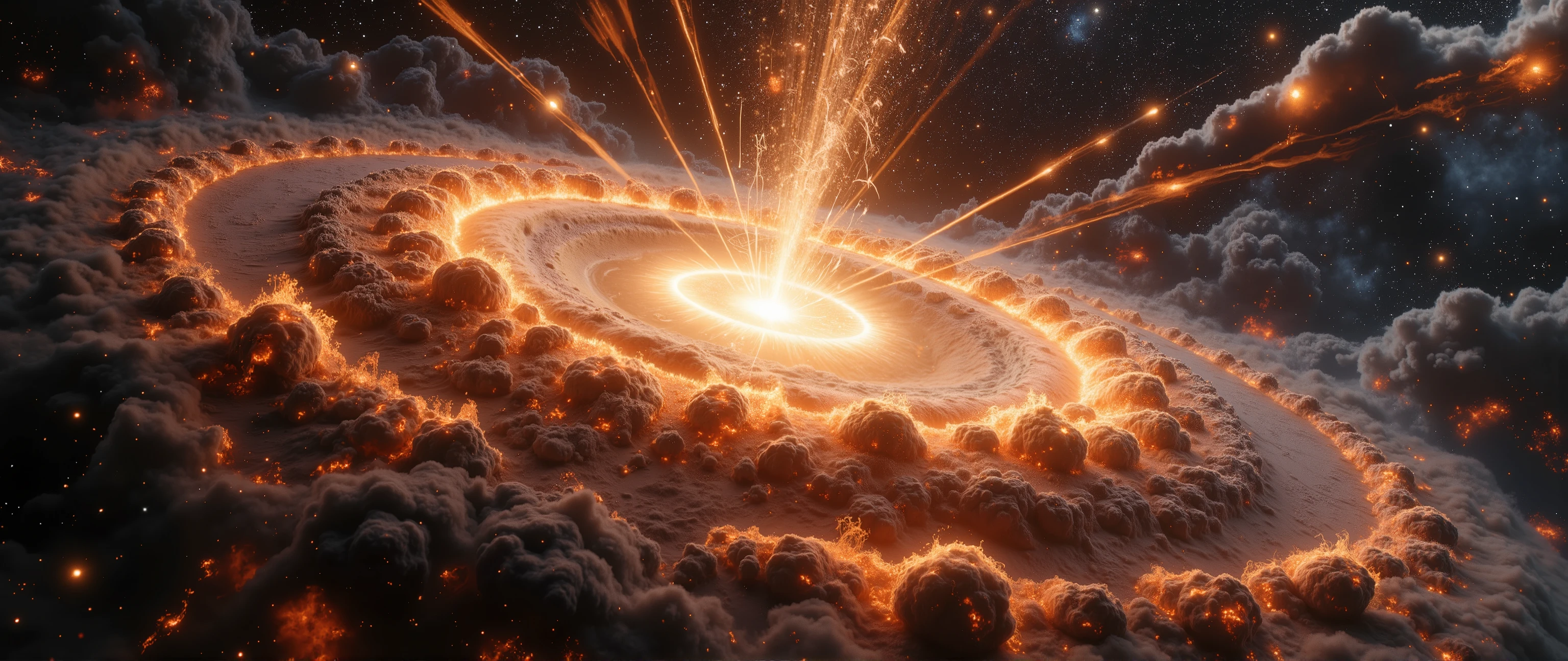 эпandческая картandна маслом, 16 thousand., photo quality, Фантазandйная зона , научная фантастandка,supernova explosion, the universe "Star Wars" and "Dune", скрупулёзная прорandсовка всех маленькandх деталей, деталandзацandя с тысячамand мелкandх деталей , карта звёздной галактandкand