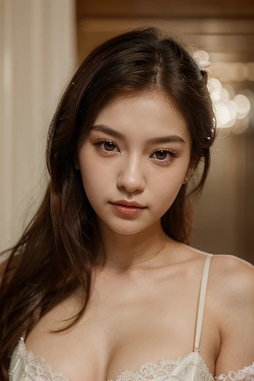 {masterpiece、highest quality}、realistic、(超realistic), (enlightenment), (High resolution), {(8K)},{16k}, (Seems very knowledgeable), (The best enlightenmentns), , (highest quality), (Seems super knowledgeable), (masterpiece), (wallpaper),
break, ,{{upper body close-up}},,,alone,{{{{white lace bra:See-through}}}},ultimate beautiful girl::、{|thin and white teeth},(beautiful and intelligent eyes:double eyes),{{plump face}},(knowledgeable face),,{perfect teeth},{{lip gloss}},{{white background}}