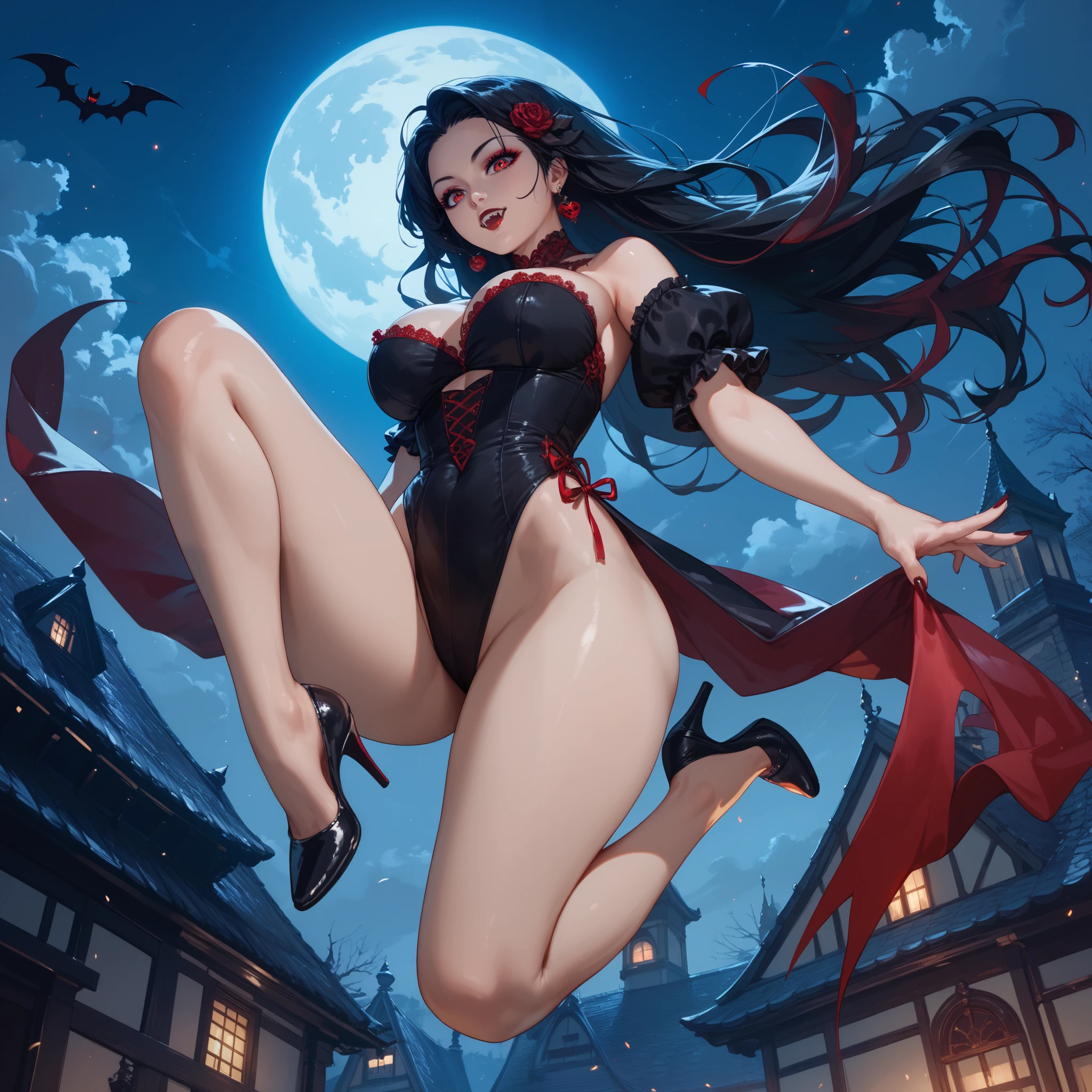 gothic reindeer girl,(((1girl))),((extremely cute and beautiful black haired anime gothic reindeer girl)),
(((anthro furry:1.2), Playboy_Reindeer, reindeer_antlers,(huge antlers:1.2),)),(large breasts:1.4),saggy breasts,((((black curly hair:1.35,medium hair,colored inner hair,ear breathing)))),(((red eyes:1.3))),intricate eyes,beautiful detailed eyes,symmetrical eyes,big eyes:1.5,((fat)),(((lustrous skin:1.5,bright skin: 1.5,skin tanned,shiny skin,very shiny skin,shiny body,plastic glitter skin,exaggerated shiny skin,illuminated skin))),(spider lower abdomen,narrow waist,wide hip,athletic body,inflated legs,delicate detailed fingers,detailed body,detailed arms,human hands,(detailed face)),
cute,slutty,seductive,erotic,(((nsfw))),
zettai ryouiki,revealing clothing,show skin,(((Sexy goth fur coat, goth fur coat outfit, wearing a goth fur coat:1.3,dark red winter coat))),((red goth mini-skirt,red goth mini skirt with furry edge,visible thong straps)),(red gothic clothes,semi-naked,with little goth clothing),((((Black Eyeshadow,Thick Black Eyeliner,Long Dramatic Eyelashes,Black Lips,moon Accessories,ravens ornaments)))),((ravens on her clothes)),(((intricate outfit,intricate clothes,embroidered outfit,ornate outfit))),
(dynamic pose:1.0),embarrassed,(centered,scale to fit dimensions,Rule of thirds),
((snowy pine forest at night)), with dark stormy clouds,winter,scenery:1.25,((snow forest background)),Christmas tree,
highres,sharp focus,(ultra detailed,extremely detailed),(photorealistic artwork:1.37),(extremely detailed CG unity 8k wallpaper),(((vibrant colors,vibrant theme))),(intricate),(masterpiece),(best quality),
