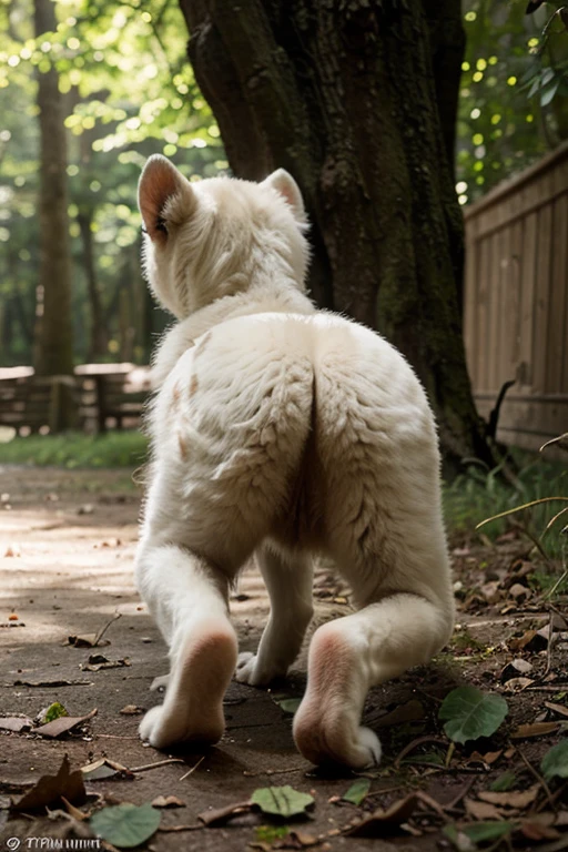 Realistic animal naked hairy butt