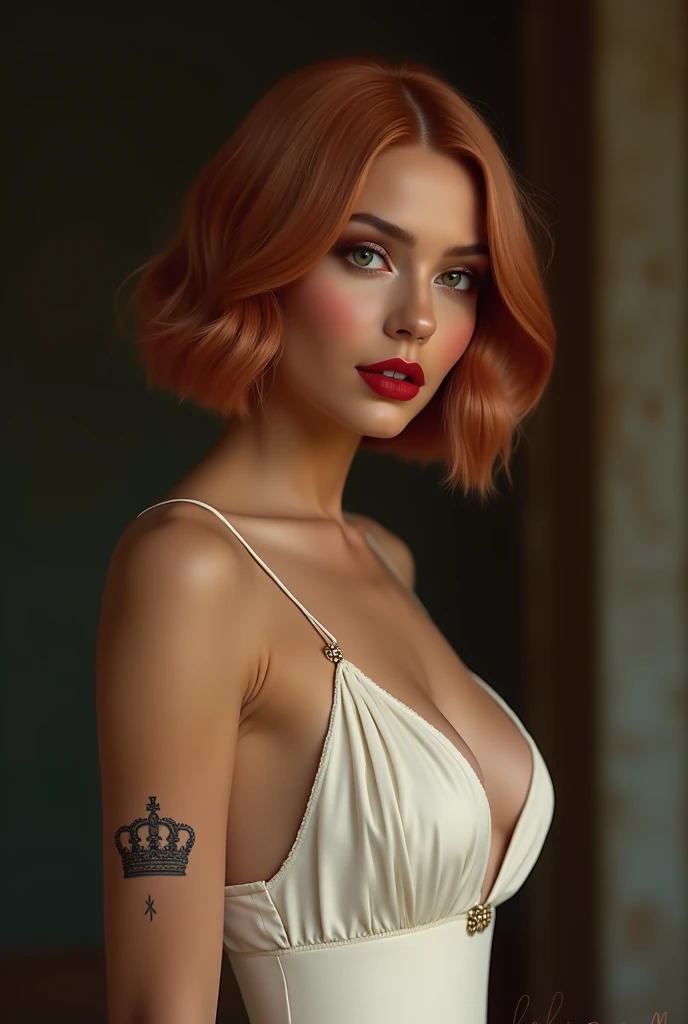 Award Photo of gorgeous Russian ( Feel free to sexy pose ) , 23 years old , Passionately teenerfect body , Tall , Skinny legs, Thigh big gap , Babe , Long legs , Big bell shape tits , Beautifull , Diamond face shape , Doll facial features , Giant upturned eyes , be creative to short haircut , white with soft Pink highlights Hair color , Pale skin , Soft redish skin , F , long neck, Punk , , Thirsty open-mouthed, Bad girl , cute out sticking ears, Perfect round lips , ass view from the back, back view, Ultra detailed eyes , Strong mascara , Green eyes , Large fluffy eyebrows, 25mm Diva black eyelashes , (Amazing facial features) , naked, ass and body fully exposed ,Sport shoes , Looking forward , True - Life , living room , Reflector light , Masterpiece, Realistic, art of ANNIE LEIBOVITZ, Textured skin , Highest-quality , High Detailed photo , 8k, Canon EF 50mm f/1.8 STM, slutty, hot, desirable, devilish, ultra realistic, pale skin, aristocratic pale skin.