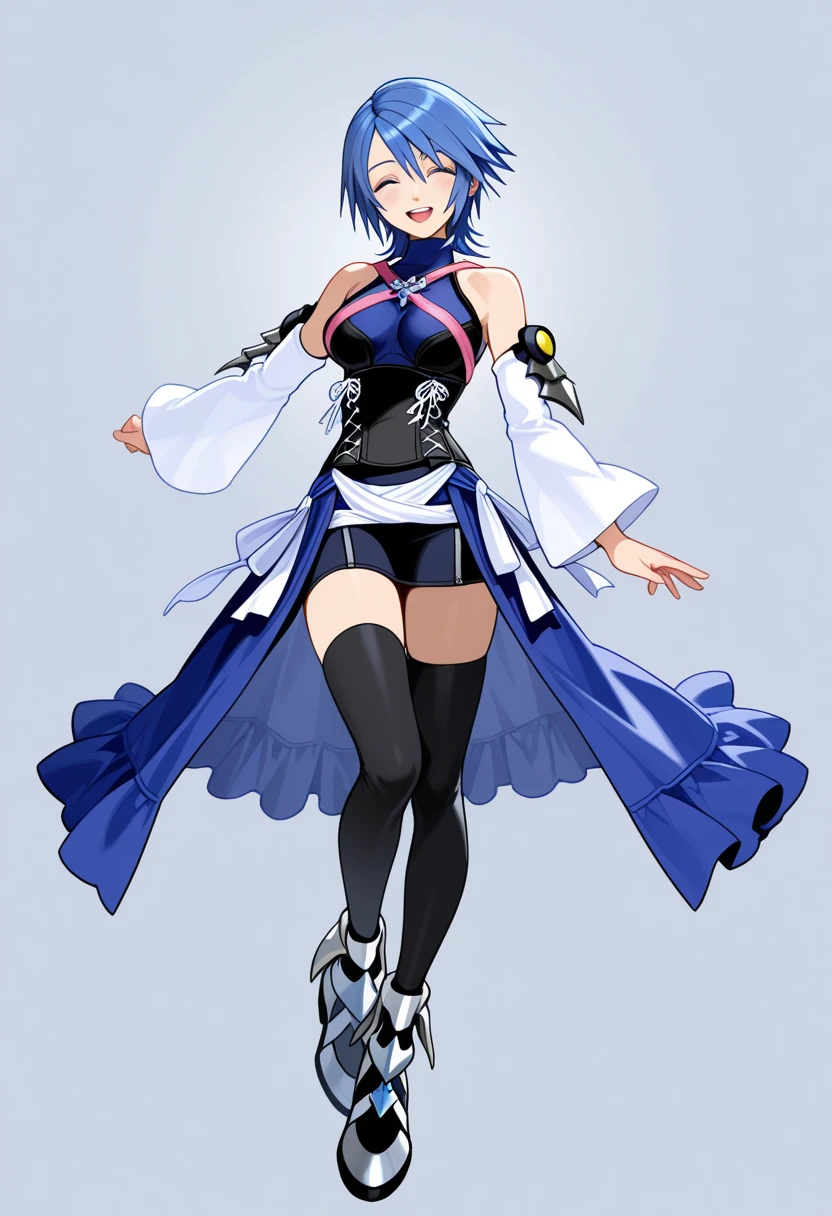 Blue magical girl unique hair medium sized breasts cool one side of head full body dark skin full body concept art with undercut full body anime concept art character sheet