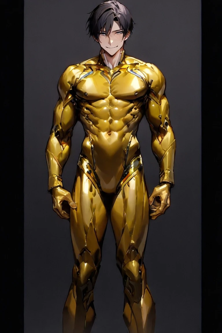 Half body focus photorealistic handsome hunky fractal masculine Sun Boy.. wearing a Orange and yellow citrine transparent crystal chrome glass super suit , look at camera, detailed face parts,, studio as background, Freestyle Pose, Happy Expression, perfect anatomy, symmetric body,, 18 years old, :: high detail, a lean athletic body, realistic, human skin, extremely detailed fingers, chad chin,, masculine, human skin, (eyes contact), gorgeous, Attractive. super bulges
