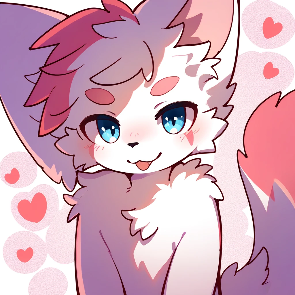 ((face painting)), ((masterpiece, best quality)), (anthro furry:1.3, anthro:1.3, hairy:1.2, female solo:1.2, neckline), by teranen, (coffeesoda:1.1), teranen, fox, anthro, female, solo, naughty face, Breathless, pink right iris, pink left iris, pink body, big boobs, chubby, white hair, white bangs, pink hair, pink ears, (neve_meio environment), chest fluff, heart eyes, ((SFW)), cow bell
