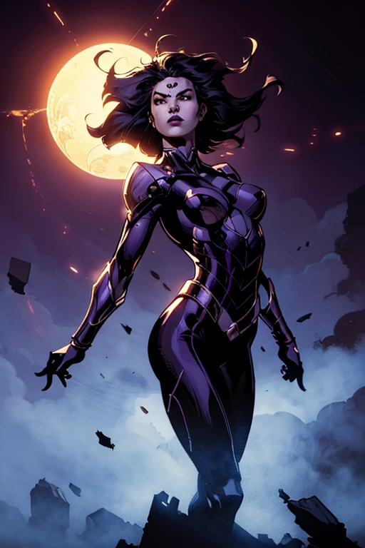 Art inspired by John Buscema’s stroke. A formidable red-haired spy with long hair, wearing a sensual dark leather collar, is seen jumping out of a building window. Broken glass is scattered in the air, creating an intense action scene. The fearless heroine is engaged in unlimited action, portrayed in a detailed and perfect manner.