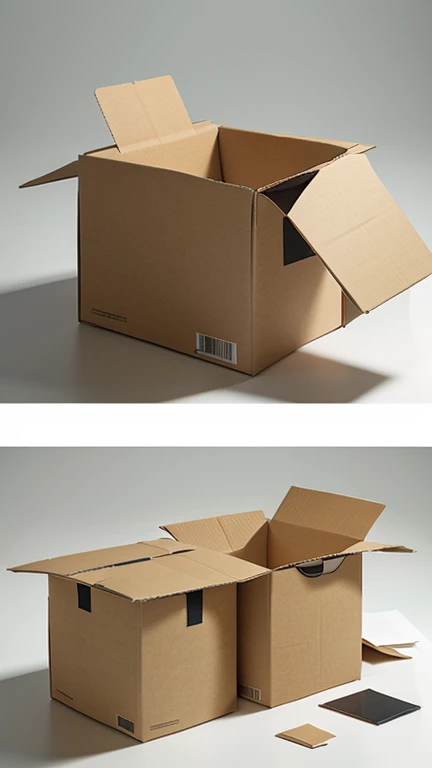 I need you to create a design for a box made of cardboard to store gifts but when opened it has an apparently 3-fold function and has a double function, double use.