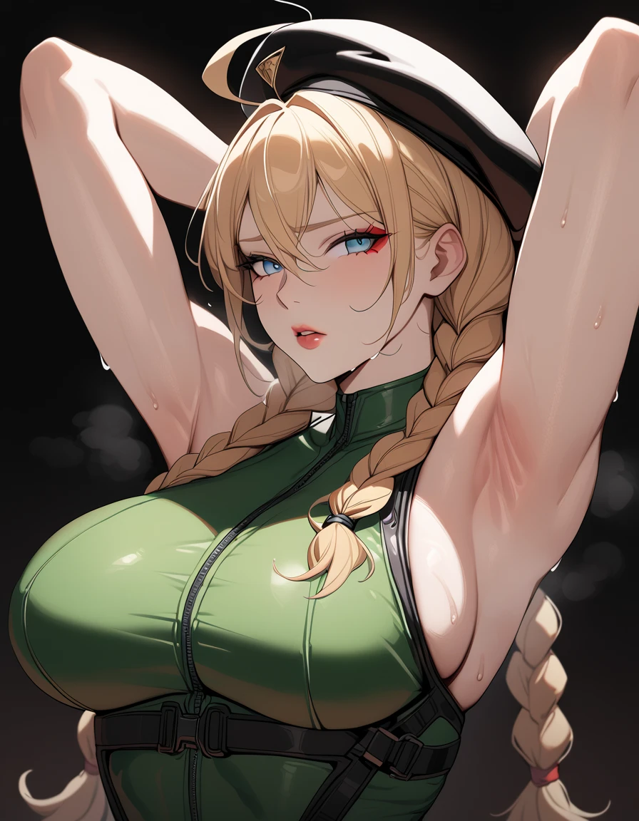tmasterpiece,blond hairbl,Green coat,Golden eyes,ssmile,slightly fat big breasts,Be red in the face,Headwinds and sagging,best qualtiy,The is very detailed,Bust photo,Get close to the lens,Top-down view,with a good figure