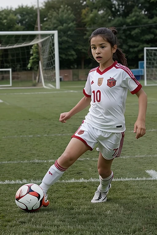 An beautiful Afghan girl while playing football