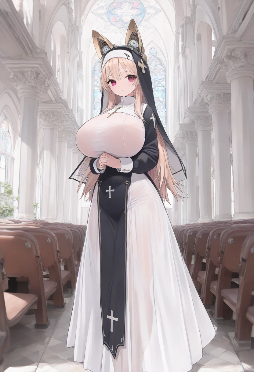gran calidad ++ Extremely detailed high resolusionolution, very aesthetic, ojos expresivos, (((Cara perfecta))), (((face symmetrical))), ((good anatomy)), (((manos perfectas))), (((8k))), UHD, Fondo de pantalla HD, (((alta calidra detallada, (((((1man)))))), solamente, Obra maestra, La mejor calidad, high resolusion, Altamente detallado, (illustration), hermosos ojos detallados, (((combatant))), (((((1person))))), captain nemo \(fate\), (((narrow waist))), (((gigantic breasts)), (((spredding legs))), blonde hair, blue hair, multicolored hair, gradient hair, bangs, blunt bangs, green eyes, very long hair, hair down, (((otoko no ko))), bridal gown, white dress, wedding ring, long white gloves, solo, standing, surprised, upset, (((blush)), smiley face, indoors, (((church background))), (((tight shirt))),
