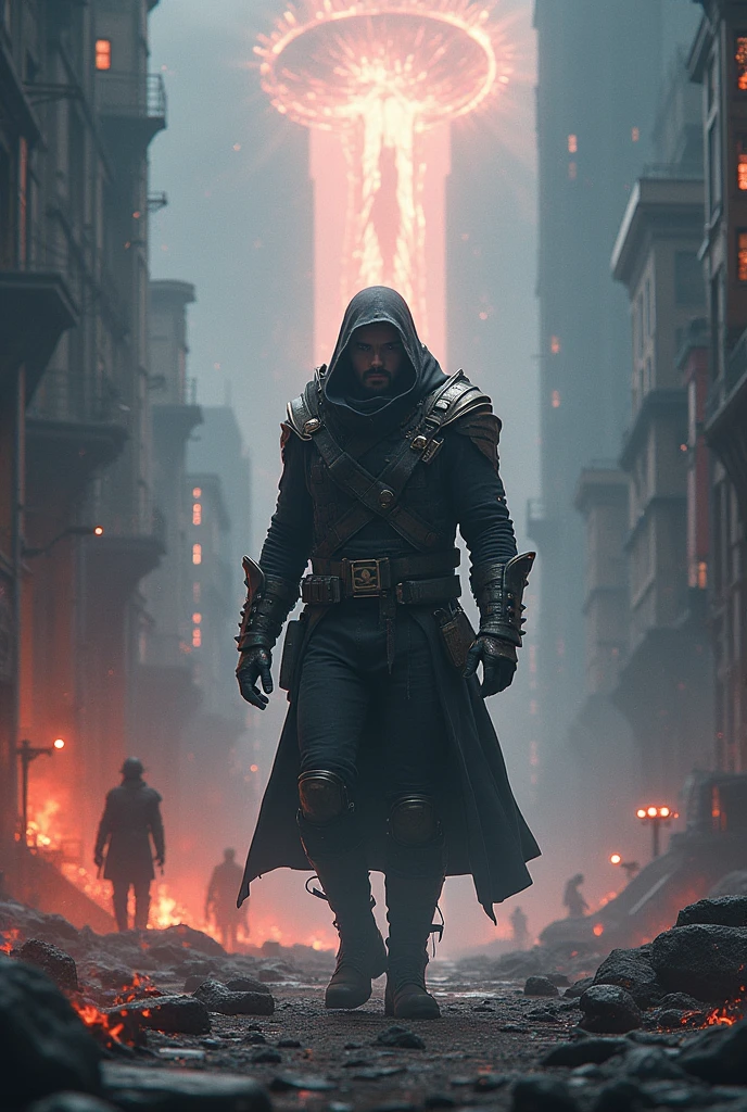 In a dystopian world, a lone hero fights against verbal enemies who try to brainwash people. With his determination and courage, he resists the attacks and manages to prevent the evil message from spreading. The battle is short but intense, and in the end, the hero triumphs, leaving the enemies defeated and the people free from the threat.
