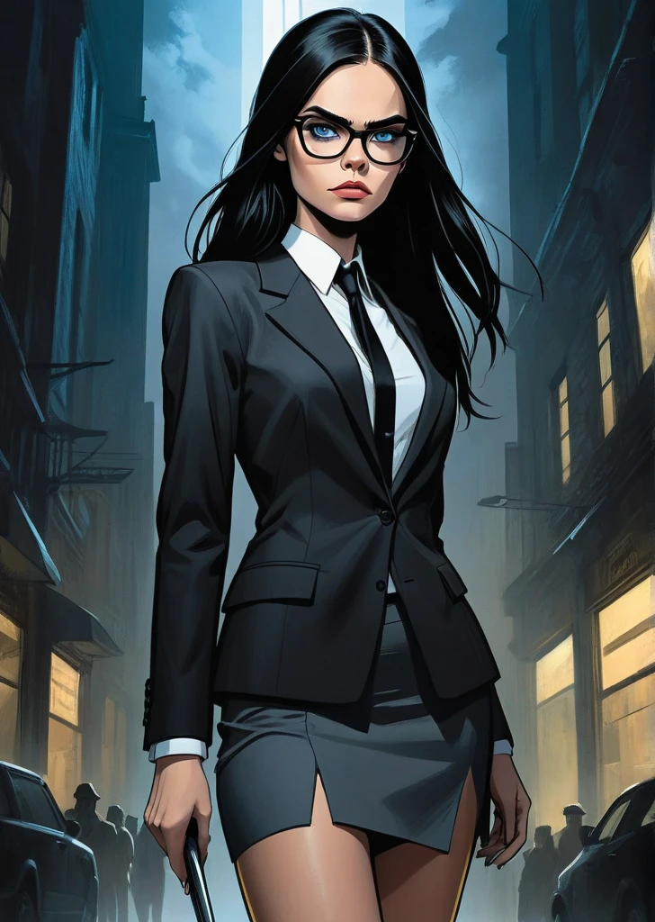 (beste-Qualit), (tmasterpiece), (Gloomy color scheme:1.5), ((Close-up of a girl in a suit)), 1girl in costume, androgynous vampire, junji ito 4 k, with long dark hair, ito junji art, style of junji ito, Dark Costume, portrait of sadako of the ring, Gentle androgynous princess , Beautiful androgynous princess , with her long black hair, girl in suit, (big yellow eyes:1.3), fangs, detailing, (generous cleavage), Burst breasts, extra high resolution, 8K, (The blood on her lips runs down her neck), (Lovely Medium Breasts), perfect anatomy, (Gloomy color scheme:1.5), (shapely body), Microthongs, Beautiful slender legs, white socks, Short socks, sexypose, (Hands Behind Your Back:1.2), (Looking down), (The gaze is directed downwards),