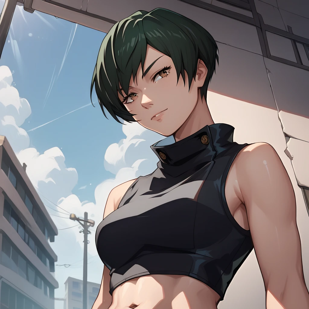masterpiece, highres, absurdres, high quality,best quality, 1boy, solo, looking at viewer,fantastic scenery, meadow,<lora:EPpkJames-07:0.7>, EPpkJames, short hair, blue hair, green eyes
BREAK
 khaki shorts, jersey    snake skin pattern    rose Lingerie Style Tops,
