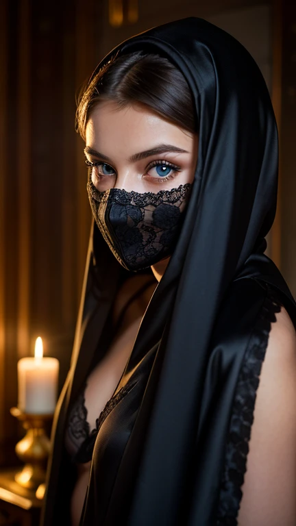 1 woman((upper body selfie, happy)), masterpiece, best quality, ultra-detailed, , analog style (look at viewer:1.2) (skin texture) (film grain:1.3), (warm hue, warm tone)
:1.2), close up, cinematic light, sidelighting, ultra high res, best shadow, RAW, upper body, MEN in black cloaks wearing eyes wide shut style expensive elaborated venetian SCARY masks, BAUTA MASK, VOLTO FULL FACE  MASK, PLAGUE DOCTOR MASK, LARVA MASK watching hyper realistic young sexy actress young Jennifer Connelly SEXY half naked WITHOUT UNDERPANTS as Alice Harford in Stanley Kubrick movie Eyes Wide Shut POSTER, lying in bed with black blankets. AROUND HER MEN in black cloaks wearing eyes wide shut style masks watching her next to her, cover breasts with hand, perfect ultra detailed DEEP eyes, perfect face, lying on the satin bed  looking winking and mischievous with a man from behind who is looking at her, Eyes Wide Shut movie, , Eyes Wide Shut Poster, she takes the sun and the sign of the swimsuit on her body, 35mm professional photo, beautiful look, fashion look, 16k, Ultradetailed, real beutiful face, real human beautiful body, sexy figure, PERFECT TEETH, perfect regular teeth, Kubrick cinematography, Eyes Wide Shut cinematography, Larry Smith cinematography, Fidelio ceremony,  GOLD christmas lights blurred on background, voyeur wide angle, voyeur MEN with venetian masks watch girl on bed, WIDE ANGLE PROFESSIONAL PHOTO,  perverse feeling in the room, secret sex ceremony