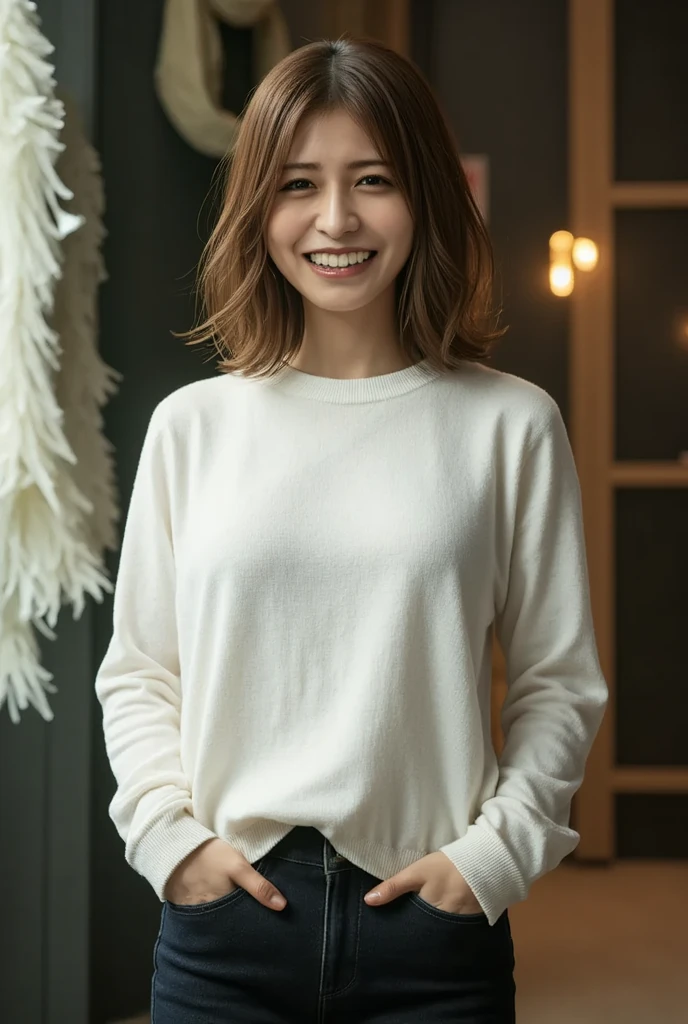 1 Japan, beautiful mature lady, (8K, RAW photogr, best qualtiy, tmasterpiece:1.2), (current, Realistically:1.37), very detailed installation , ((very detailed installation :1.1)), A smile、