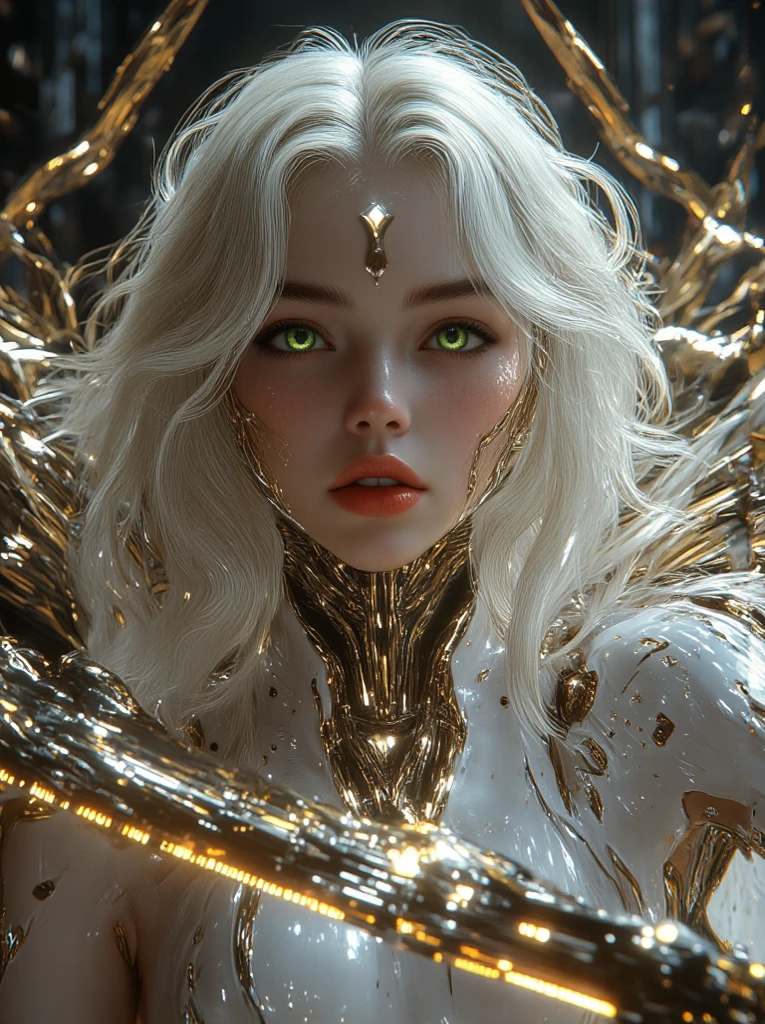 (1 female medusa-like mutant: 1.2), With a beautiful, enchanting face, this alien seduces us with her allure. Her captivating red eyes gleam brightly, reminiscent of burning embers. Her full body is unlike any human's, boasting a sexy, otherworldly form. No humans are present in this scene as she stands alone, her cells fused in a unique and intriguing extraterrestrial way. (NSFW:1.0), moist skin,
(extraordinary beautiful nude photo:1.4), (glowing Pyromorphite eyes:1.5), (sexy and glamorous:1.1), (coquettish expression:1.2), toned lean body, (muscular body:1.2), (beautiful abs:1.5), beautiful nipples, She has lots of iridescent translucent tentacles instead of her hair, pale skin, (white skin with prominent veins:1.3), moist skin,
Lots of iridescent translucent tentacles adorn her body, shimmering under the dramatic lighting. Her pale skin, with a hint of translucency, adds to her ethereal allure. This masterpiece, rendered in