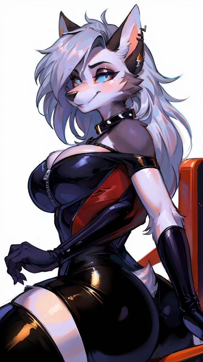Highest quality, Highest quality, High quality illustrations, masterpiece, Ultra-high resolution, Detailed Background, club, Auction Venue, Absurd, Perfect Anatomy, Performance, Good lighting, Shadows in the movie(kemono, Furry Personification), Rubber Suit, latex, {Bunny Suit}, ribbon, Earrings, male, slave, Handcuffs, Shackles, Red harness, gag, Being restrained, 後ろ手にBeing restrained, Bondage, null bulge, On display, audience